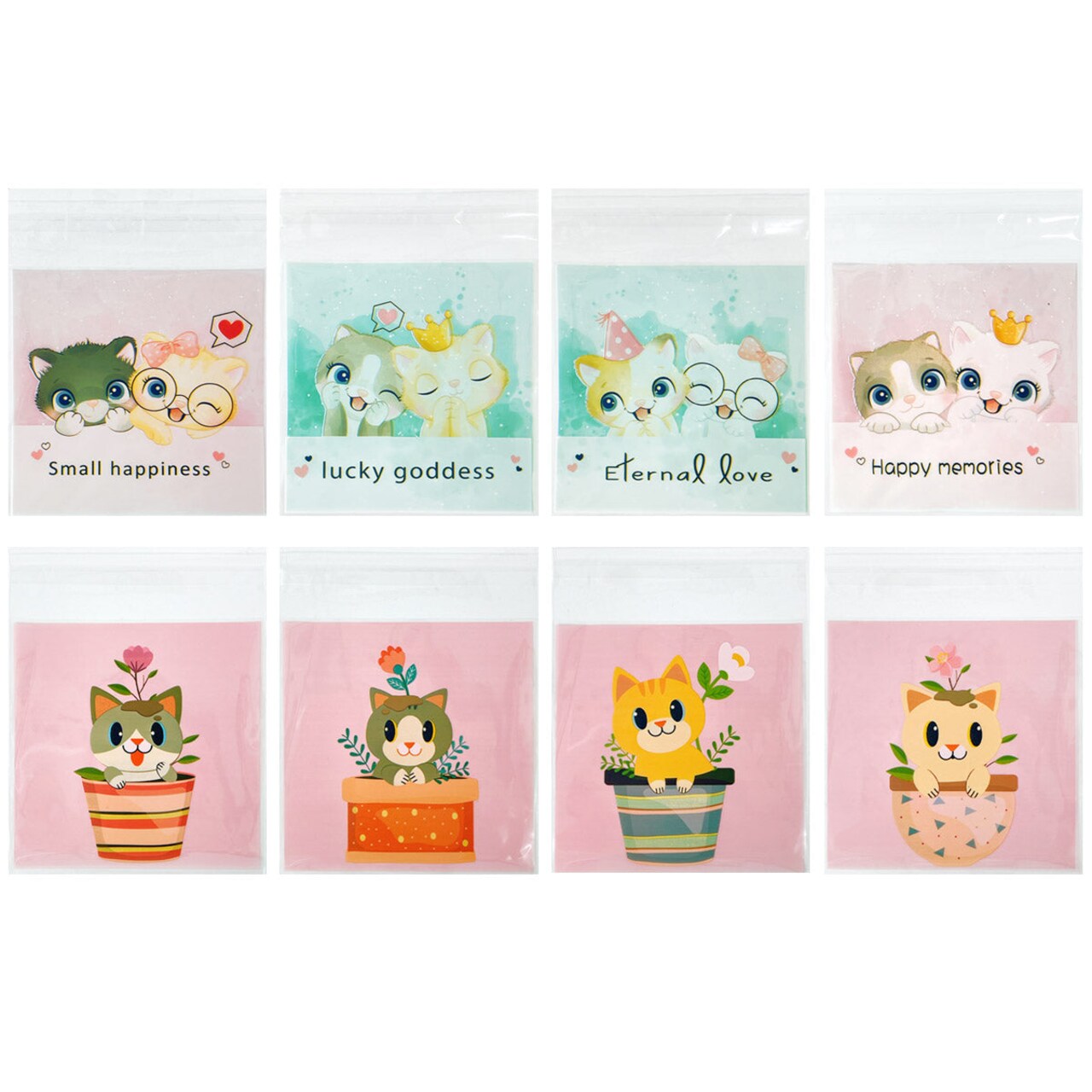 Wrapables Transparent Self-Adhesive 4" x 4" Candy and Cookie Bags, Favor Treat Bags for Parties and Wedding (200pcs)